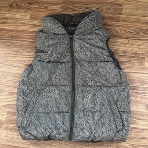 Calvin Klein Gray Heathered Quilted Puffer Vest